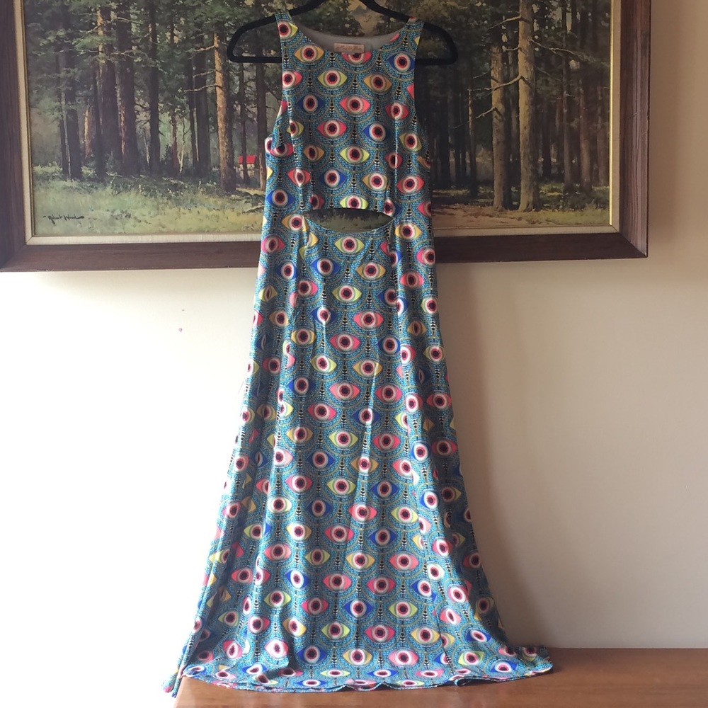 Mara Hoffman Blue Eye Cutout Midi Dress